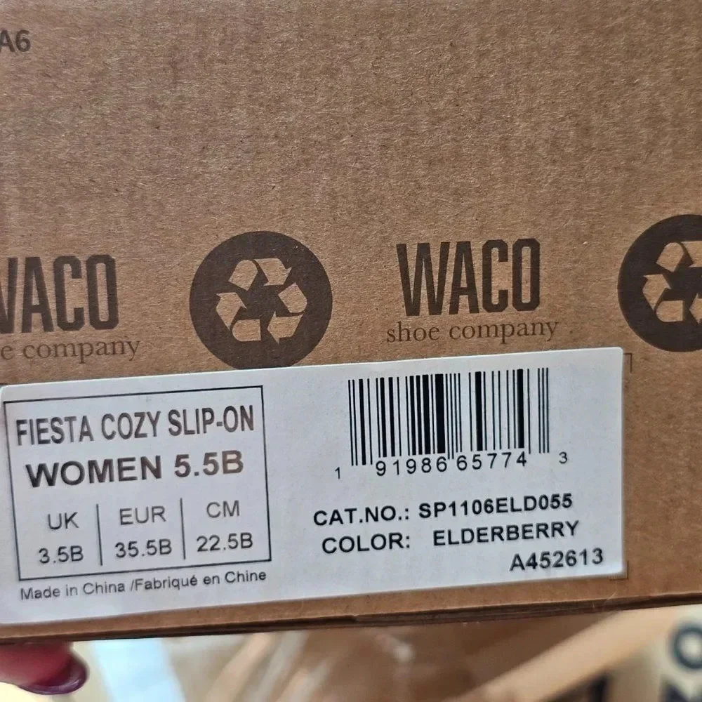 Waco Spenco girls's Wool Collared Fiesta Cozy Slip On Shoes Elderberry Sixr 5.5
